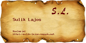 Sulik Lajos névjegykártya